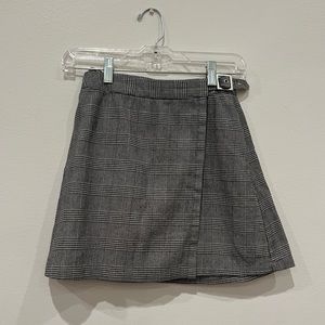 John Galt White & Black Plaid Skirt